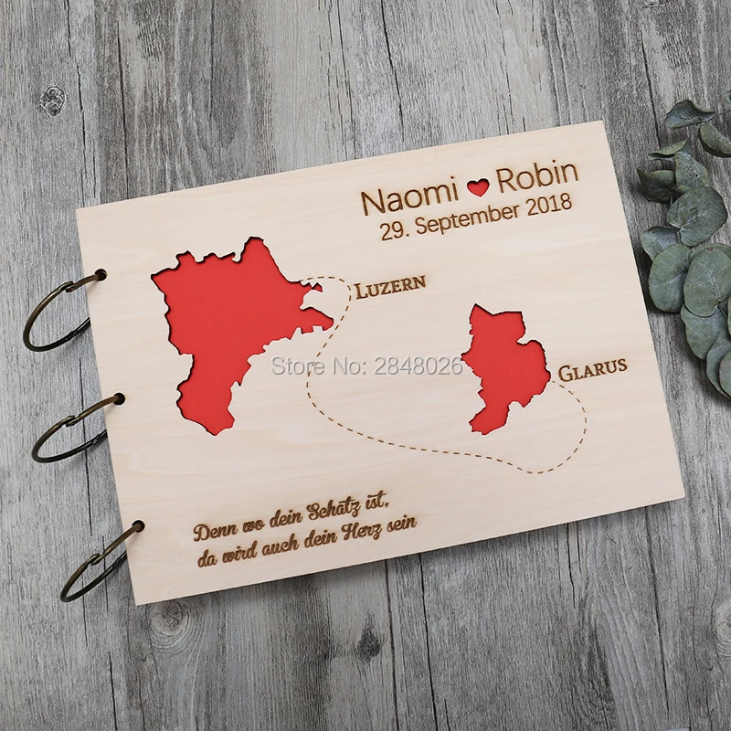 Personalized Guest Book - Rustik kişiselleştirilmiş düğün ziyaretçi defteri, Özel