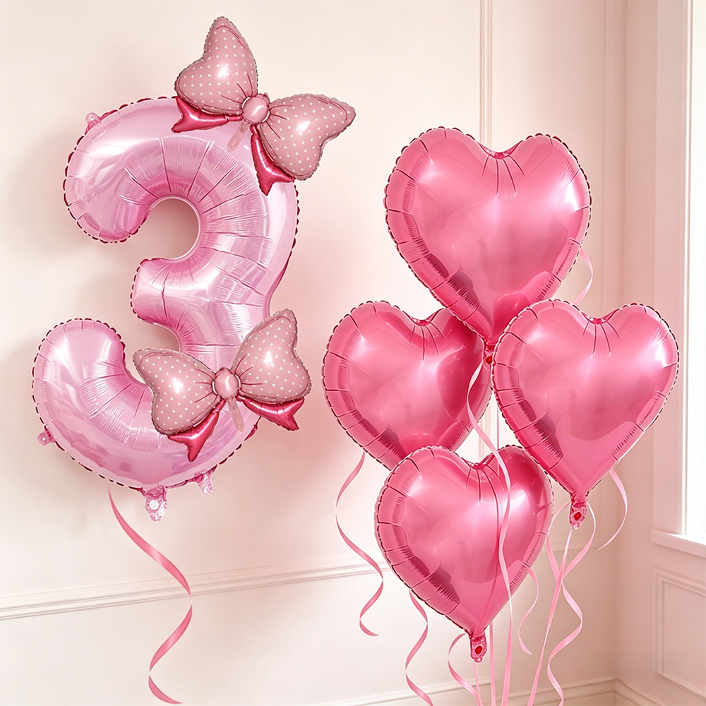 Confetti Balloon Set - Pembe Fiyonk Parti Süsleri Pembe Fiyonk