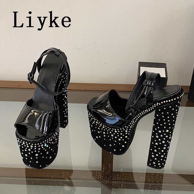 Wedding Super - Liyke Moda Kristal Taklidi Kalın Yüksek