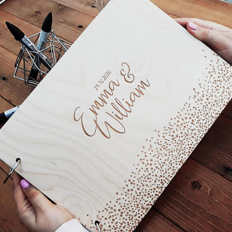 Personalized Guest Book - Kişiselleştirilmiş düğün ziyaretçi defteri özel ahşap