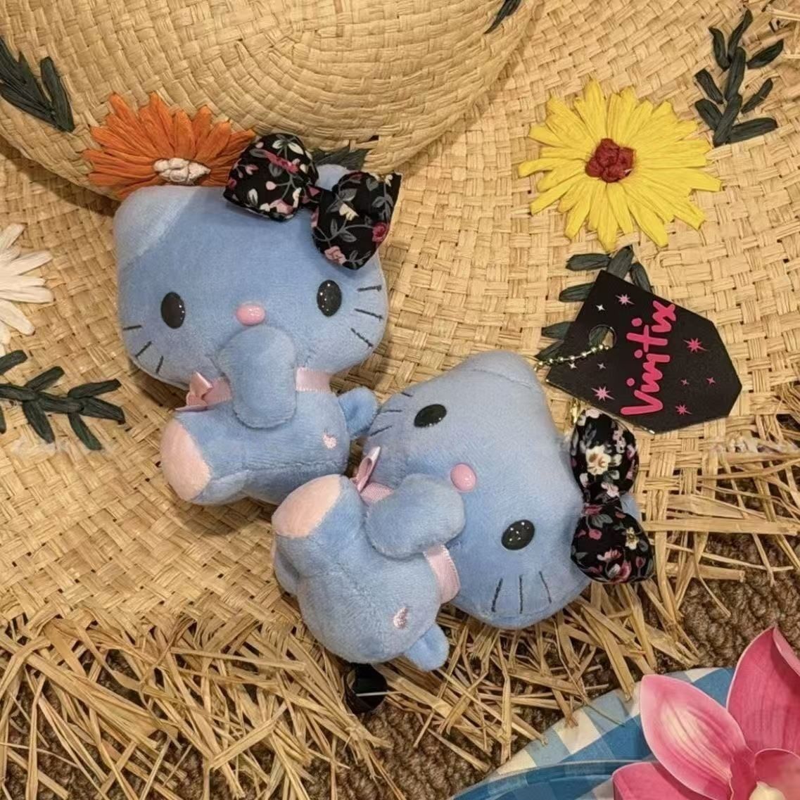 Good Floral & Wedding Decor Supply Photos - Mavi Hello Kitty Çiçek Desenli Fiyonklu
