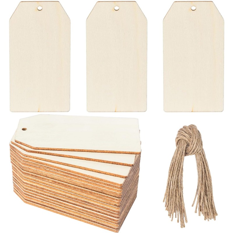 Wedding Supply Rentals - 10 Adet Ahşap Hediye Etiketleri, Ev