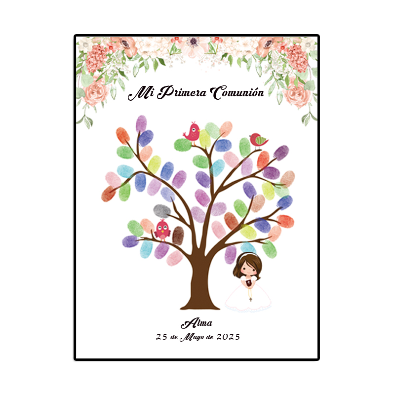 Personalized Guest Book - Kişiselleştirilmiş Tema Adı Tarih Parmak İzi