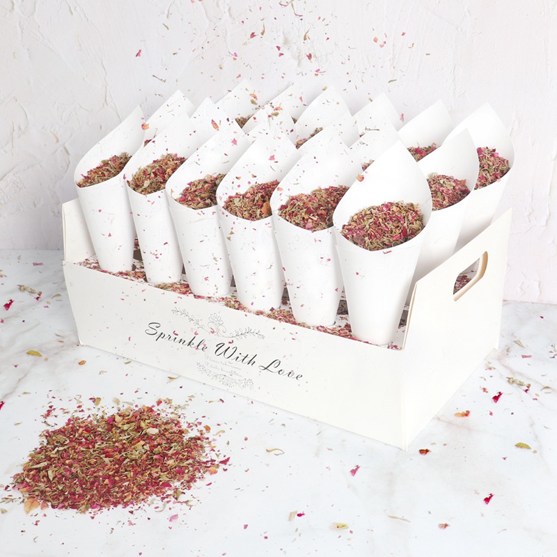 Wedding Supply Rentals - Kraft kağıt düğün tepsi konfeti koni