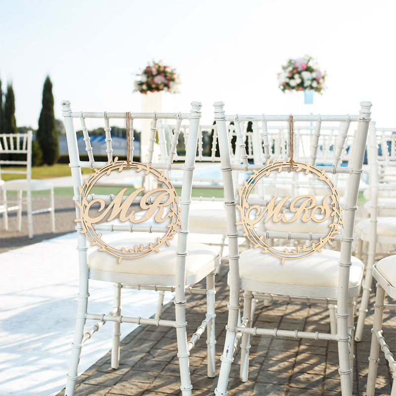 Wedding Supply Rentals - 2 adet Düğün Ahşap Sandalye Kolye
