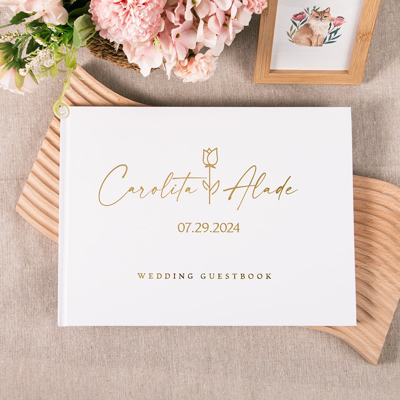 Personalized Guest Book - Özel Düğün Ziyaretçi Defteri Kişiselleştirilmiş Ziyaretçi