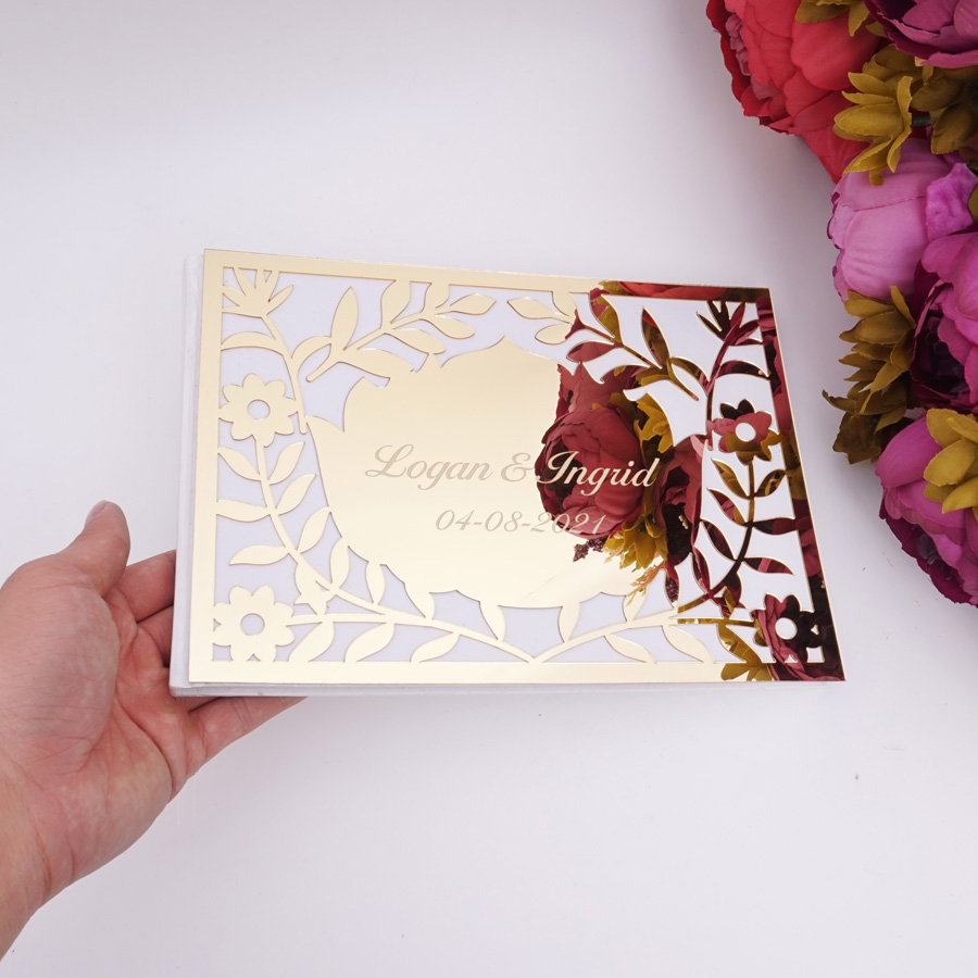 Lüks Oymalı Çiçek Desenli Akri - Personalized Guest Book incelemesi ve fiyatı