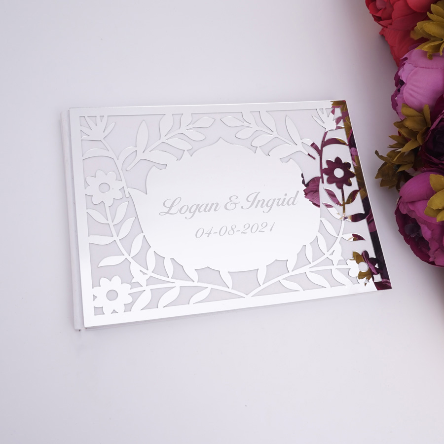 Lüks Oymalı Çiçek Desenli Akri - Personalized Guest Book incelemesi ve fiyatı
