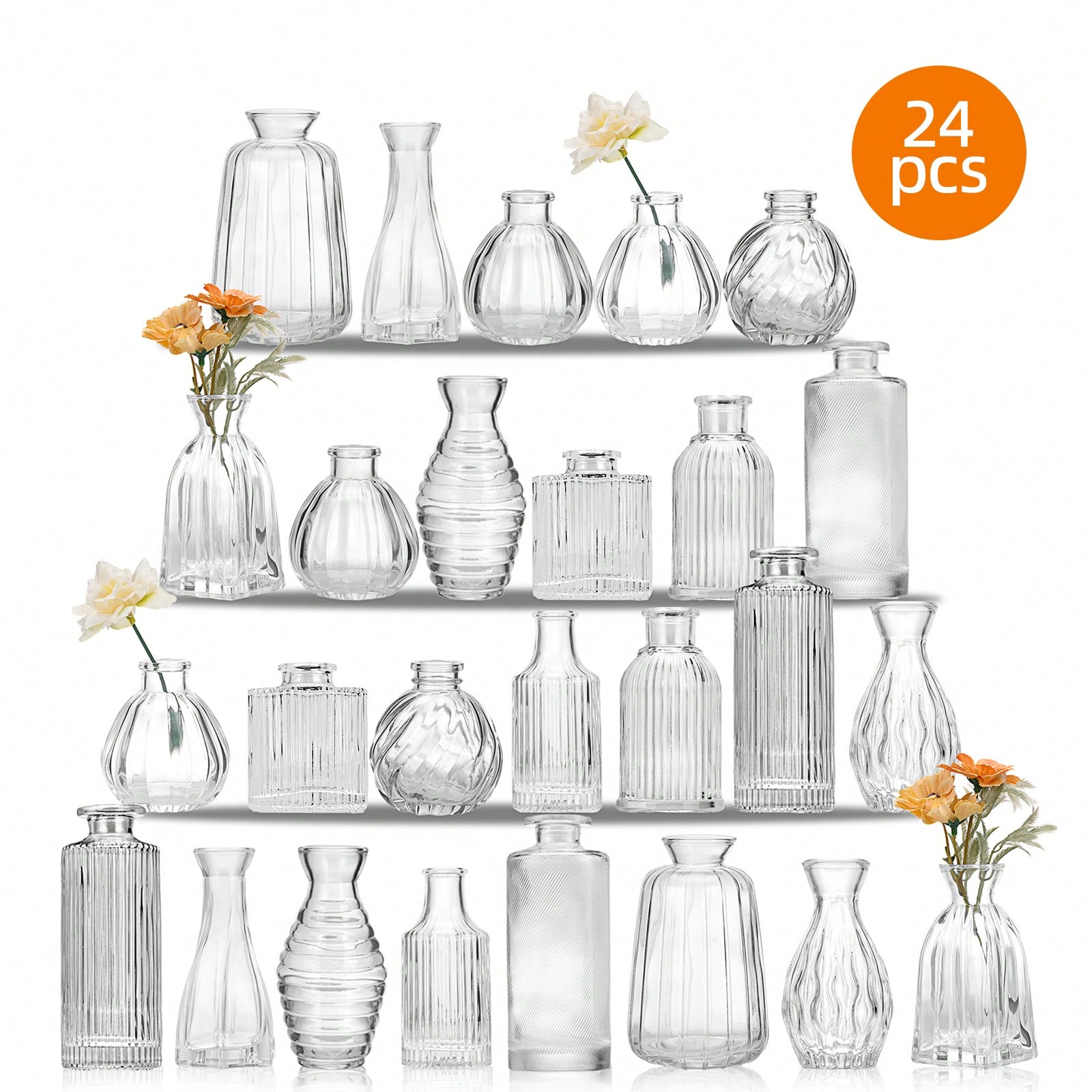 18/36 Parça Cam Çiçek Vazosu S - Wedding Supply Rentals incelemesi ve fiyatı