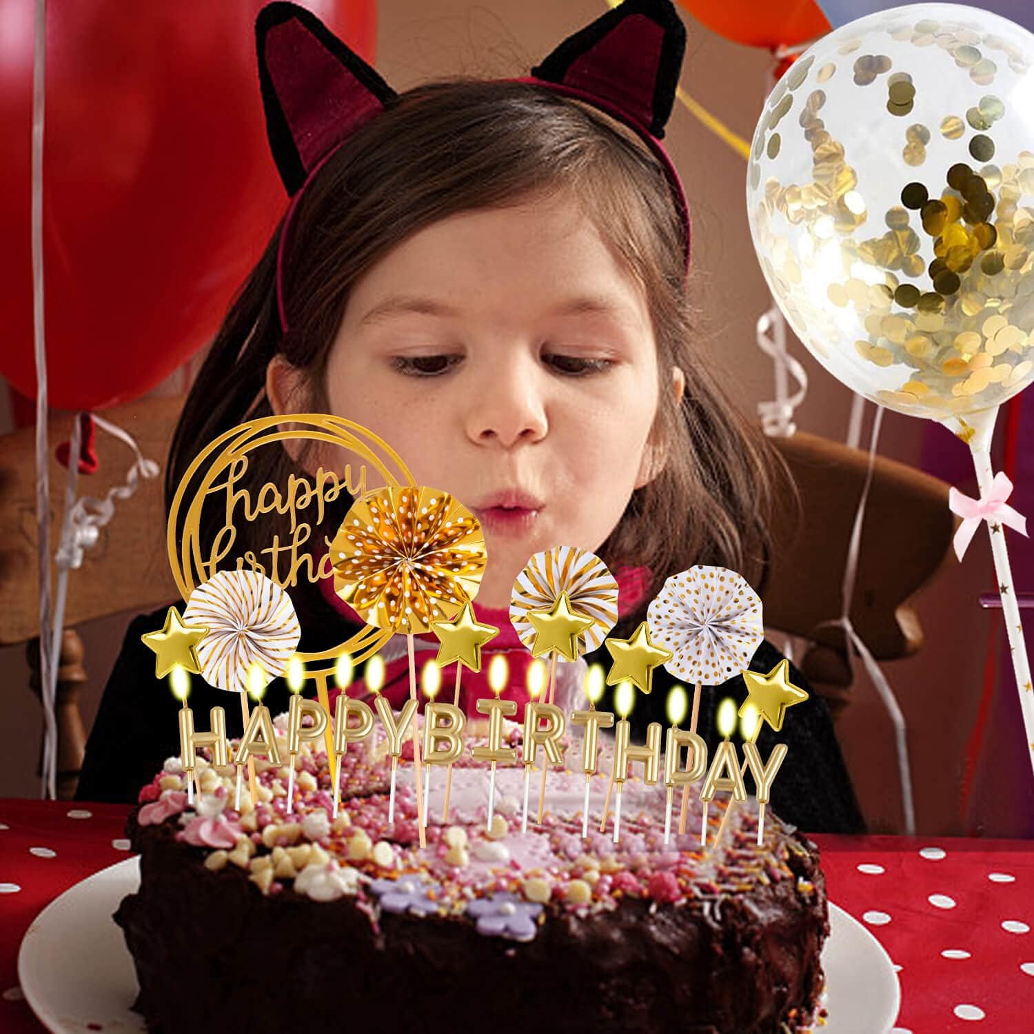Altın Doğum Günü Mumları Seti, - Confetti Balloon Set incelemesi ve fiyatı