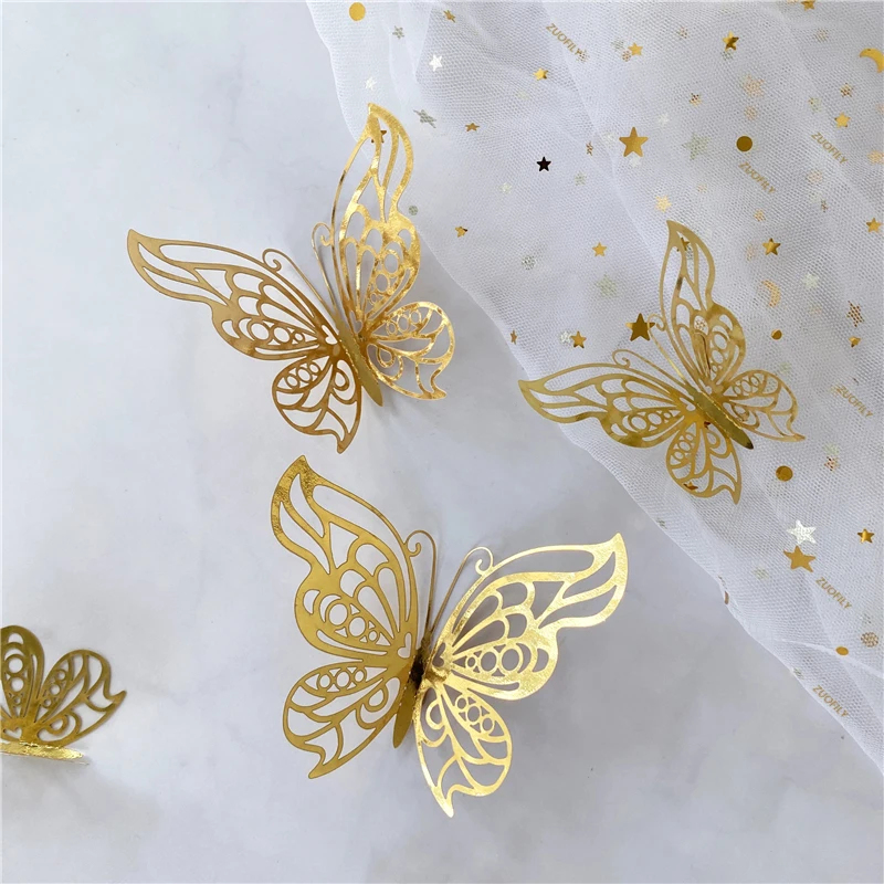 12/36 adet 3D içi boş kelebek  - Wedding Package Gold incelemesi ve fiyatı