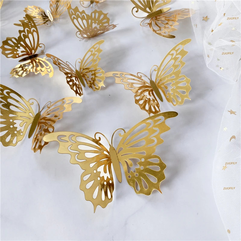 12/36 adet 3D içi boş kelebek  - Wedding Package Gold incelemesi ve fiyatı